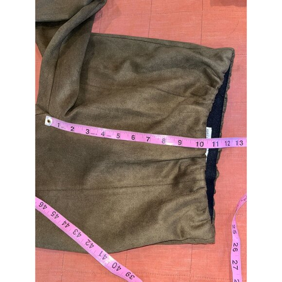 Avenues Filles Olive Green High-Waisted Pull-On  Suede Pants Women size M Medium - Picture 8 of 12